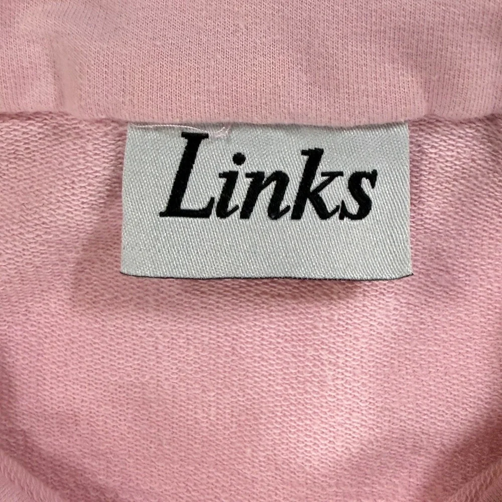 VTG Links Frog Embroidered Vest Womens L Pink Cottagecore Whimsical Sweatshirt L